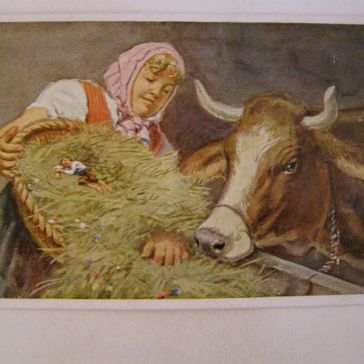 Женщина,корова и маленький мальчик